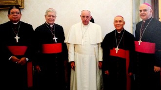 Integrantes de la Directiva de la Conferencia Episcopal Venezolana con el Papa Francisco - DSC03 OCT01