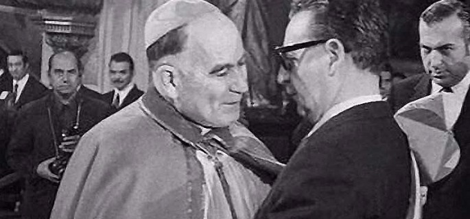 710918 Cardenal Silva Henriquez con Salvador Allende